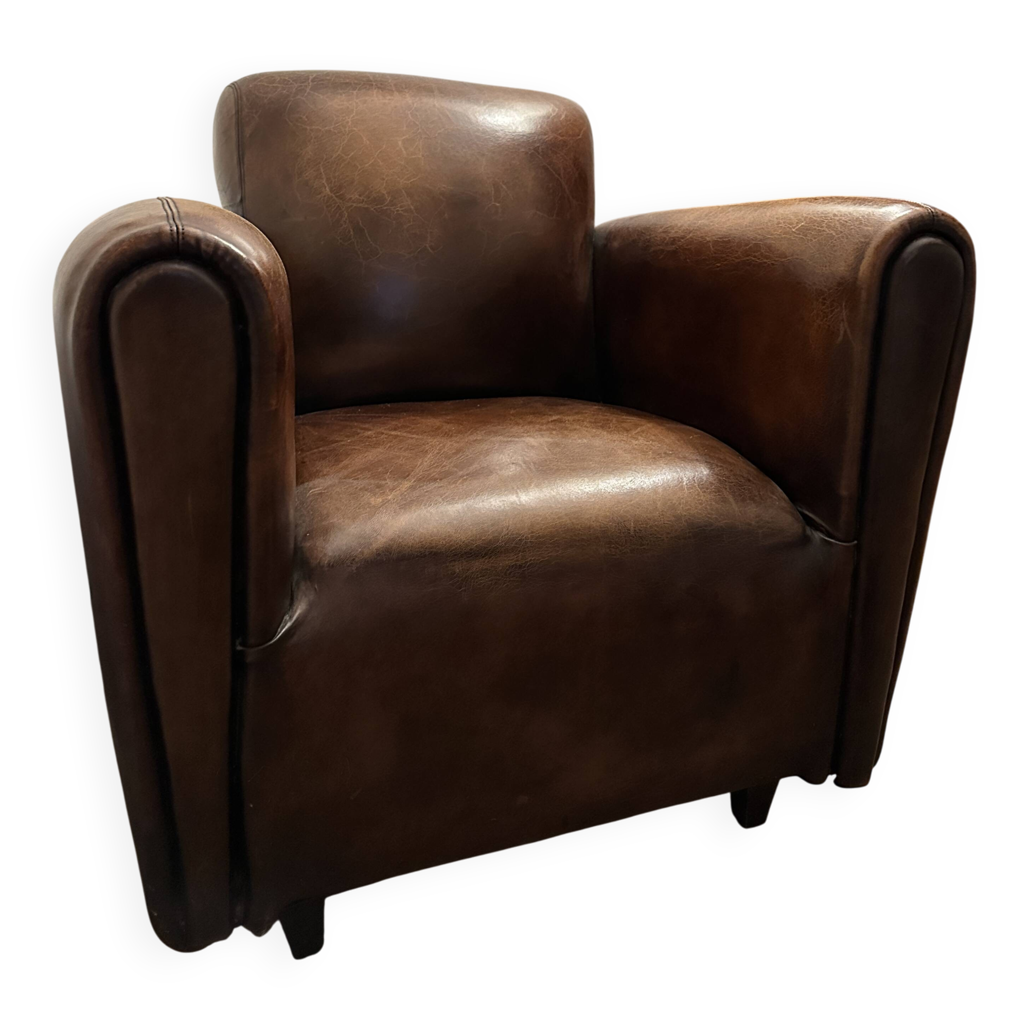 Fauteuil club en cuir