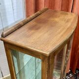 1950s English walnut display cabinet