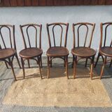 Lot de 5 chaises bistrot Buchon en bois courbé