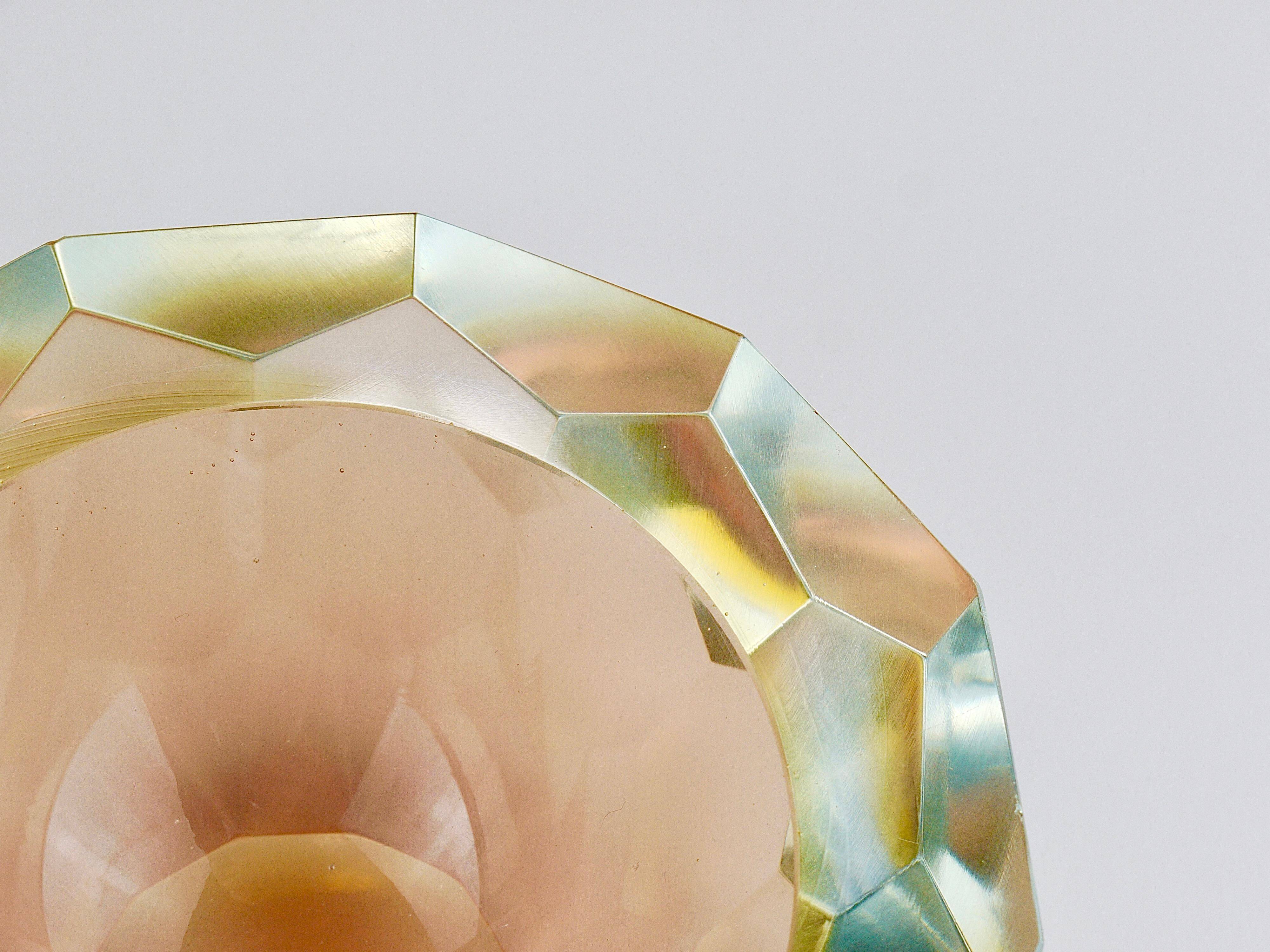 Large Faceted Murano Glass Bowl for Caviar, Italy, 1960s
