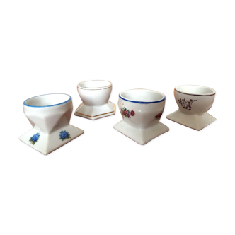 4 coquetiers en porcelaine