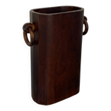 Mid-Century Modernist Italian Walnut Wooden Umbrella Stand, 1950s
