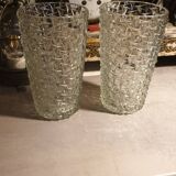 Pair of vintage diamond tip vases