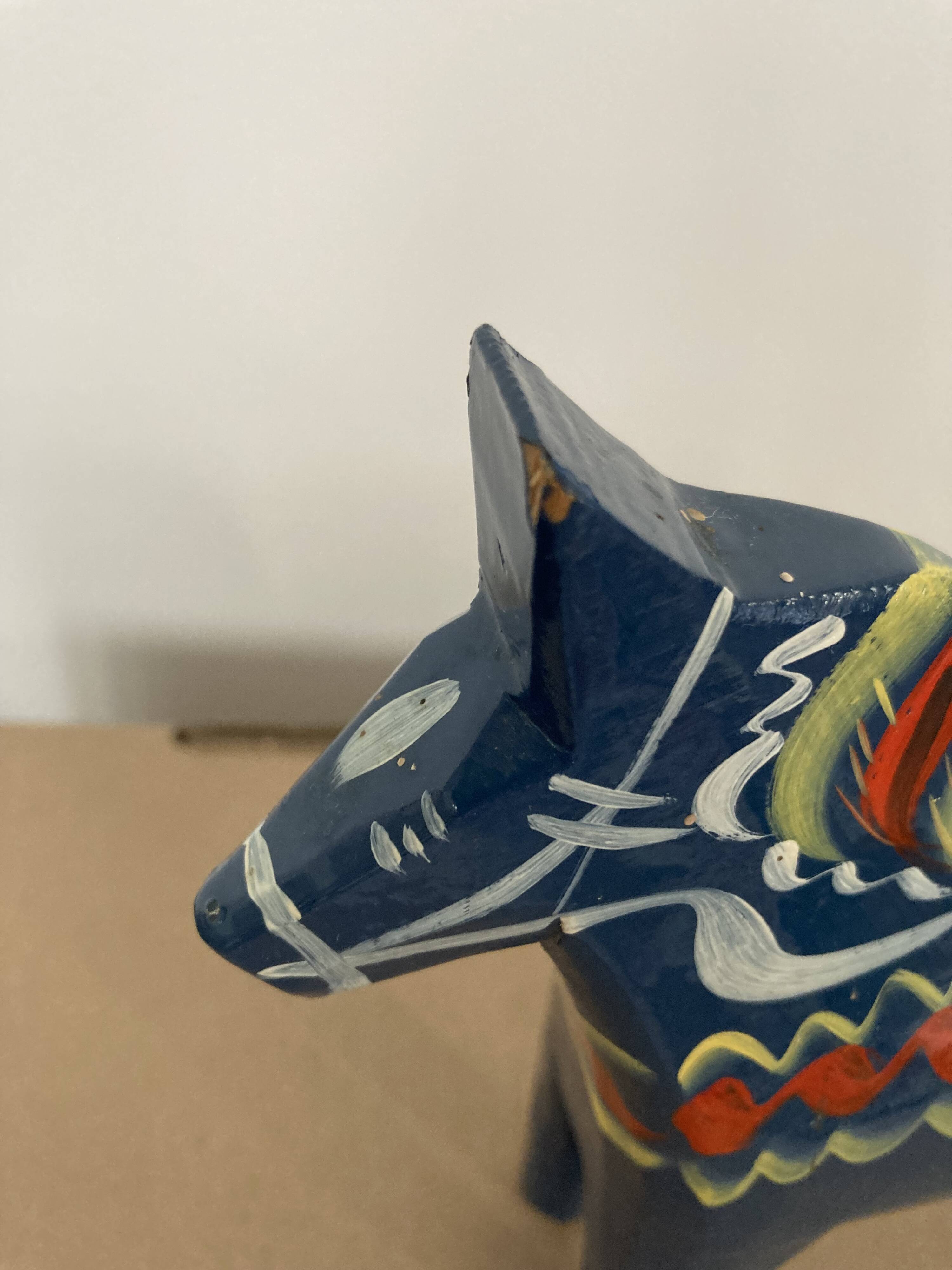 Swedish "Dala" blue horse NILS OLSON 17cm