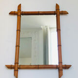 Wall mirror in faux bamboo wood 60x48cm