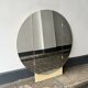 Grand miroir triptyque rond fond et dos ivoire, design 1970