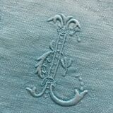 Set of 10 turquoise BL monogram damask napkins