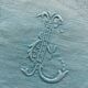 Set of 10 turquoise BL monogram damask napkins