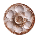 Vintage French Oyster Plate in Majolica from Longchamp