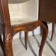 Pair of antique bedside tables with marble top and ceramic niche
