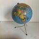 Vintage 1960 terrestrial globe by Taride, gold metal tripod - 28 cm