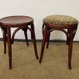 Pair of low vintage “Thonet” style bentwood stools