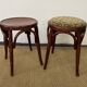 Paire de tabourets bas en bois courbé style "Thonet" vintage