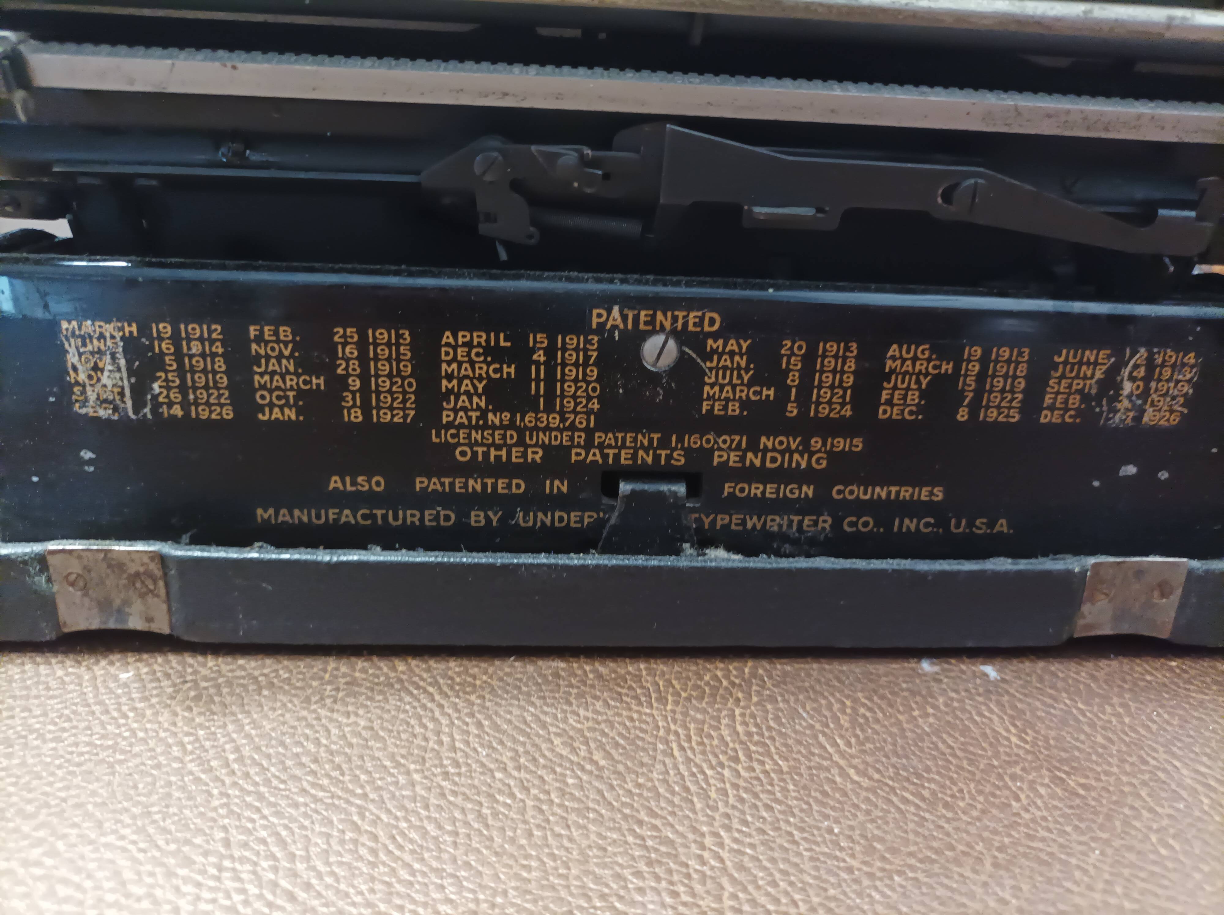 Underwood portable typewriter