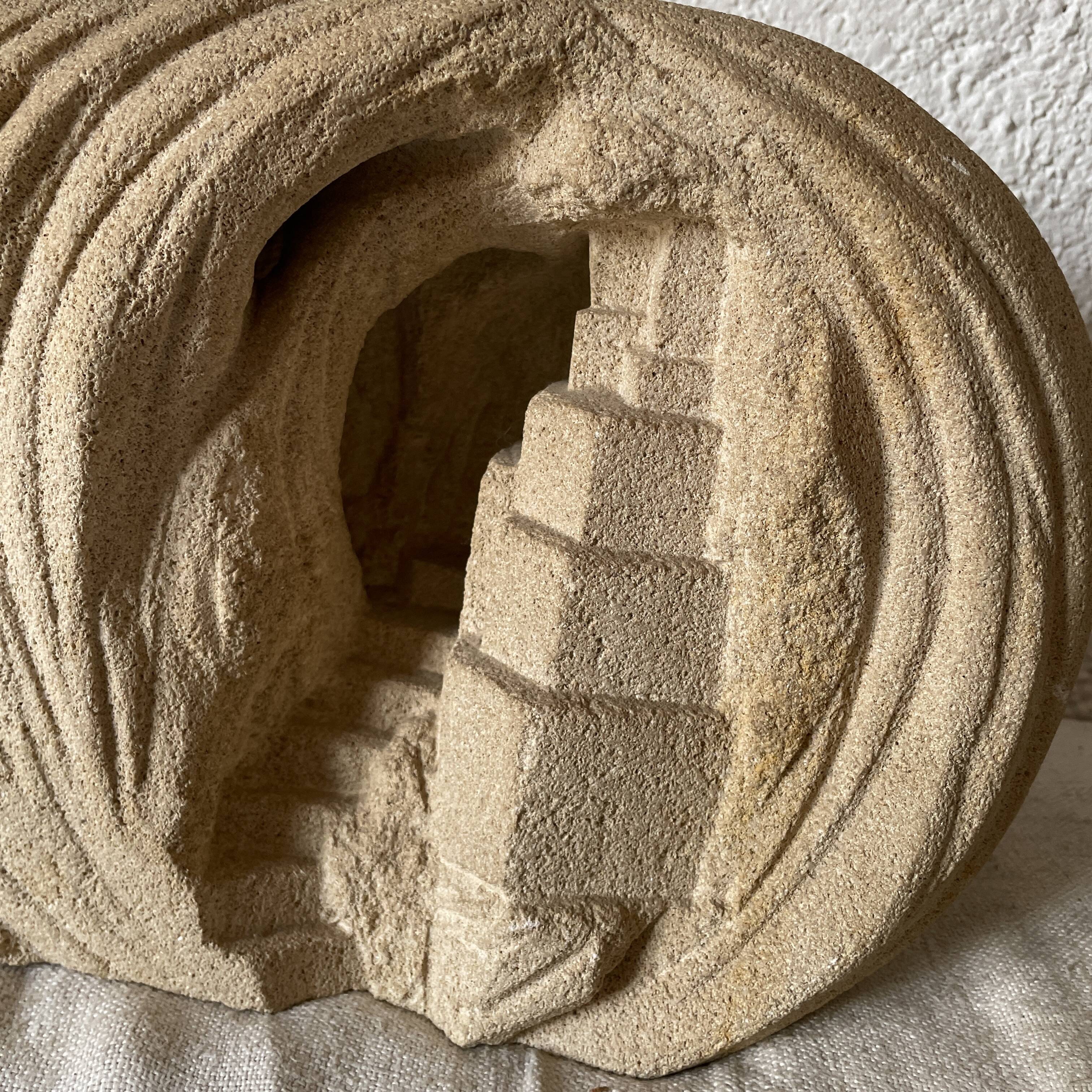 Arsene Galisson lamp in stone vintage design 1970