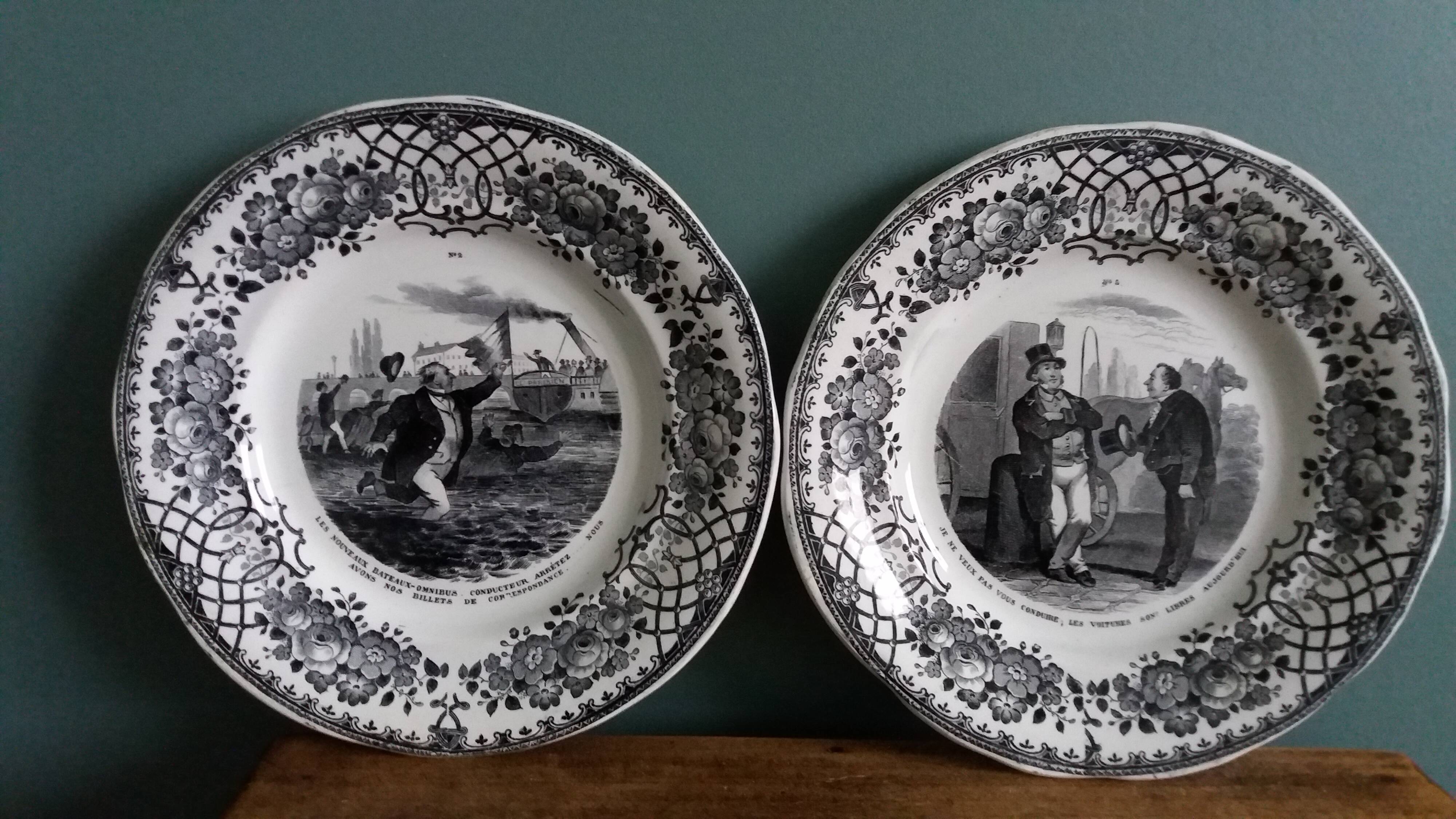 Talking plates Creil and Montereau transport theme