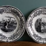 Talking plates Creil and Montereau transport theme
