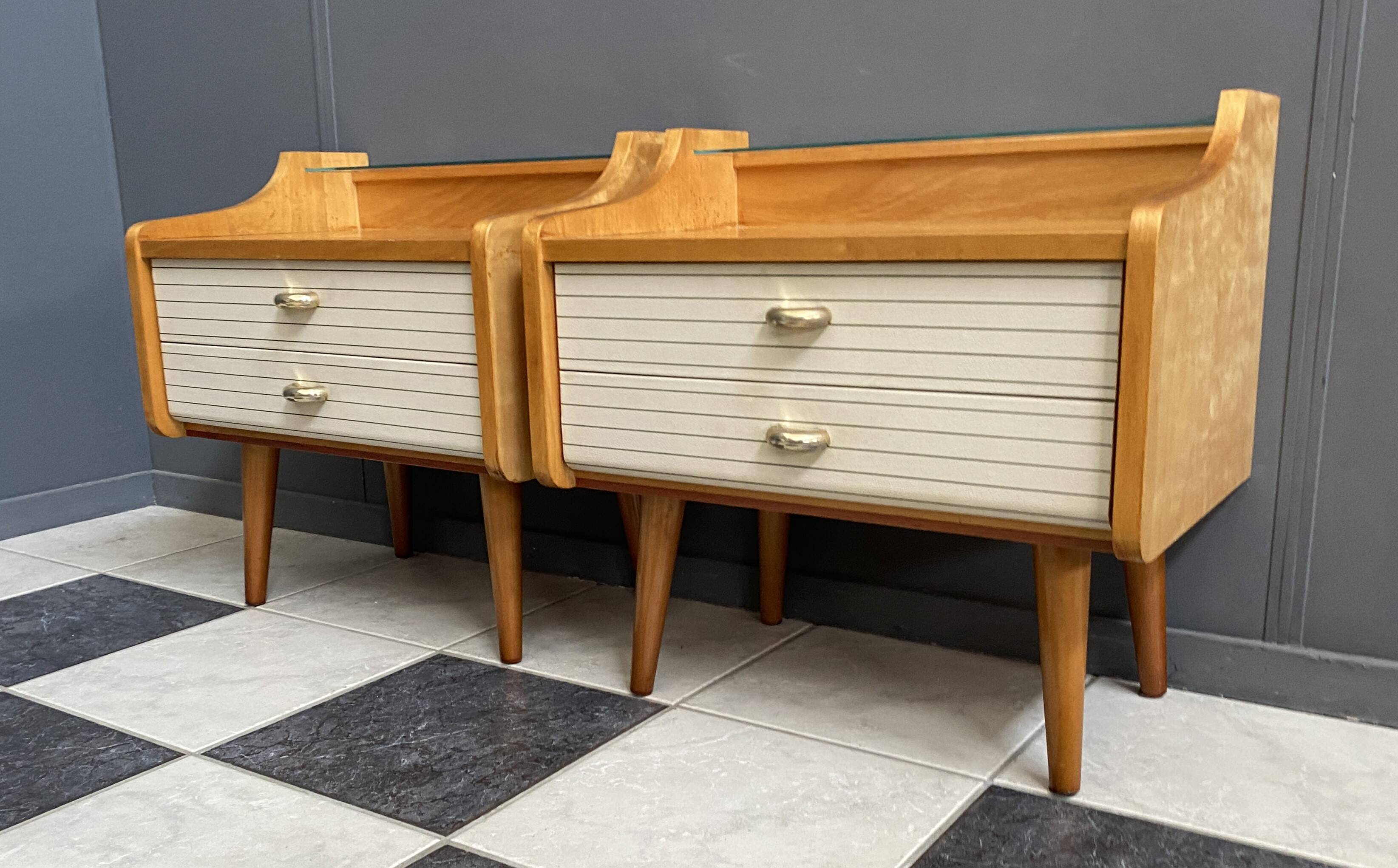 Set of 2 1960s bedside tables