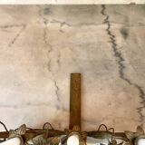 Large brass chandelier with 5 branches and fleur-de-lis design