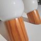 Pair of vintage wall lights in varnished pine and opal glass, 1970s-80s.