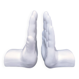Pair of 80s design ceramic hand bookends