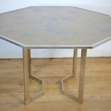 Chrome steel table and glass tray, France, circa 1970