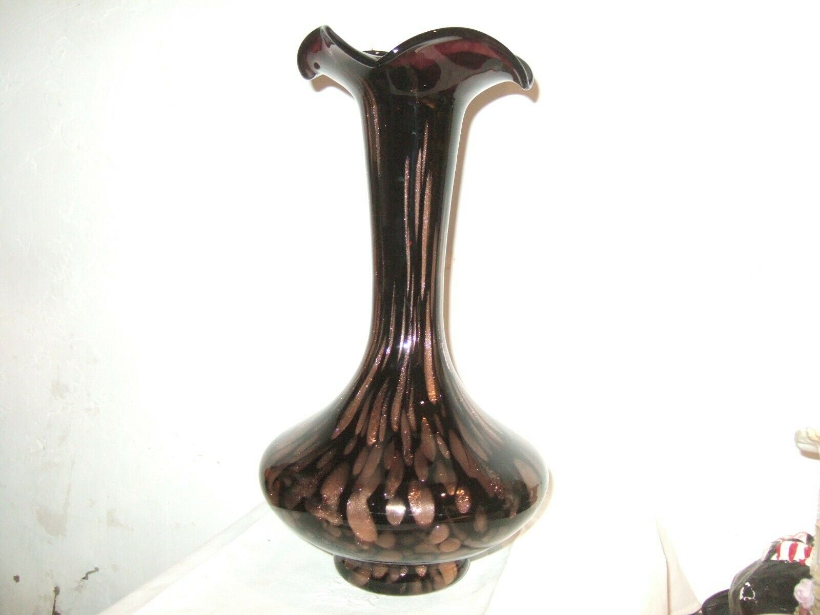 Aventurine glass inclusion vase