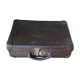 Lot of two suitcases made of vintage green cardboard and chocolate
