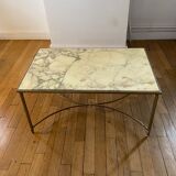 Marble and brass coffee table