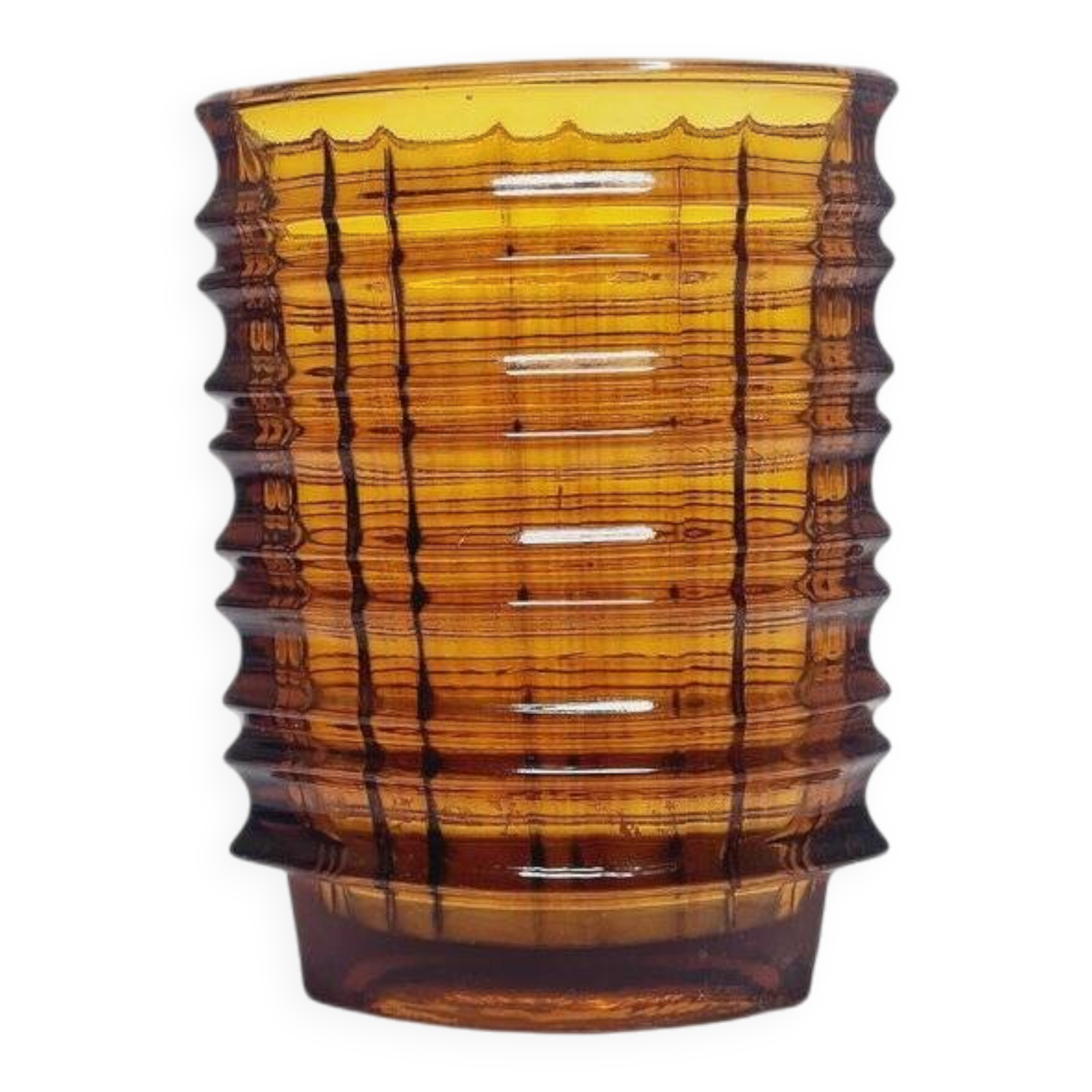 Vase optique par Jan Sylwester Drost pour les Verreries de Ząbkowice, années 1970.