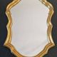 Golden wooden mirror in Louis XV Rococo style 1970