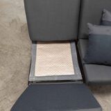 Airborne double bench seat restored foam and new fabrics + 2 matching cushions