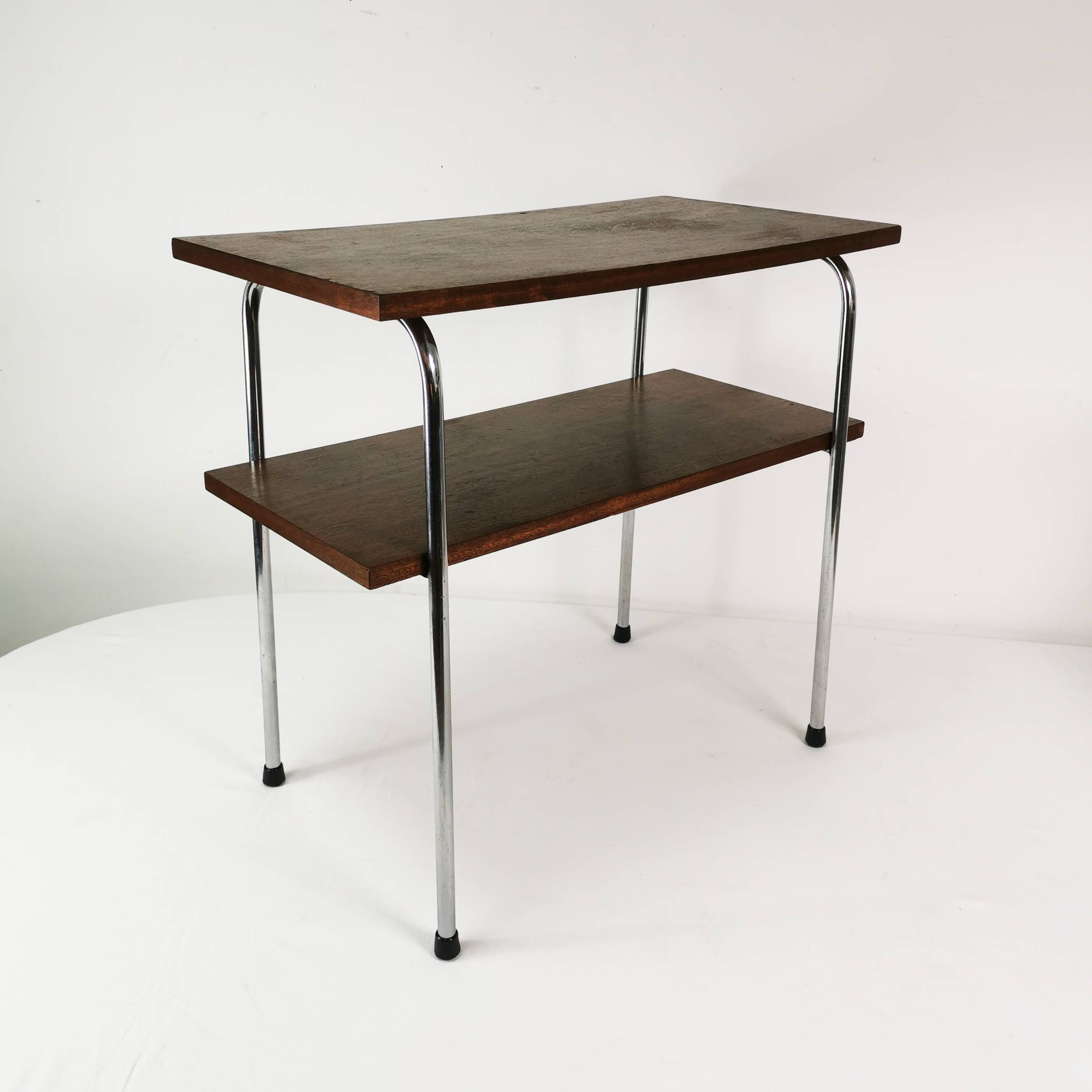 Bauhaus side table, Czechoslovakia, 1940s.