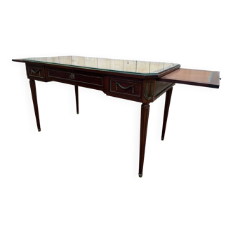 Louis XVI flat desk in mahogany, attributed to Jansen.