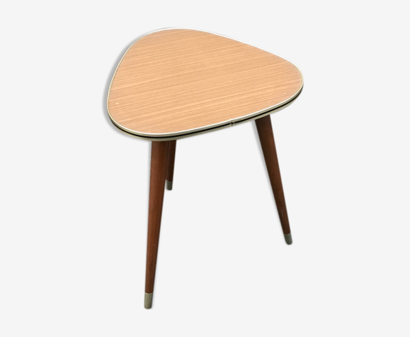 Table basse mid century cocktail française vintage design 1960 piétement tripode scandinave