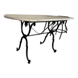 Antique marble and cast iron bistro table – Large format 139 x 60 cm