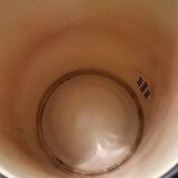 Ancienne cafetière en tôle émaillée jaune pastel et noire