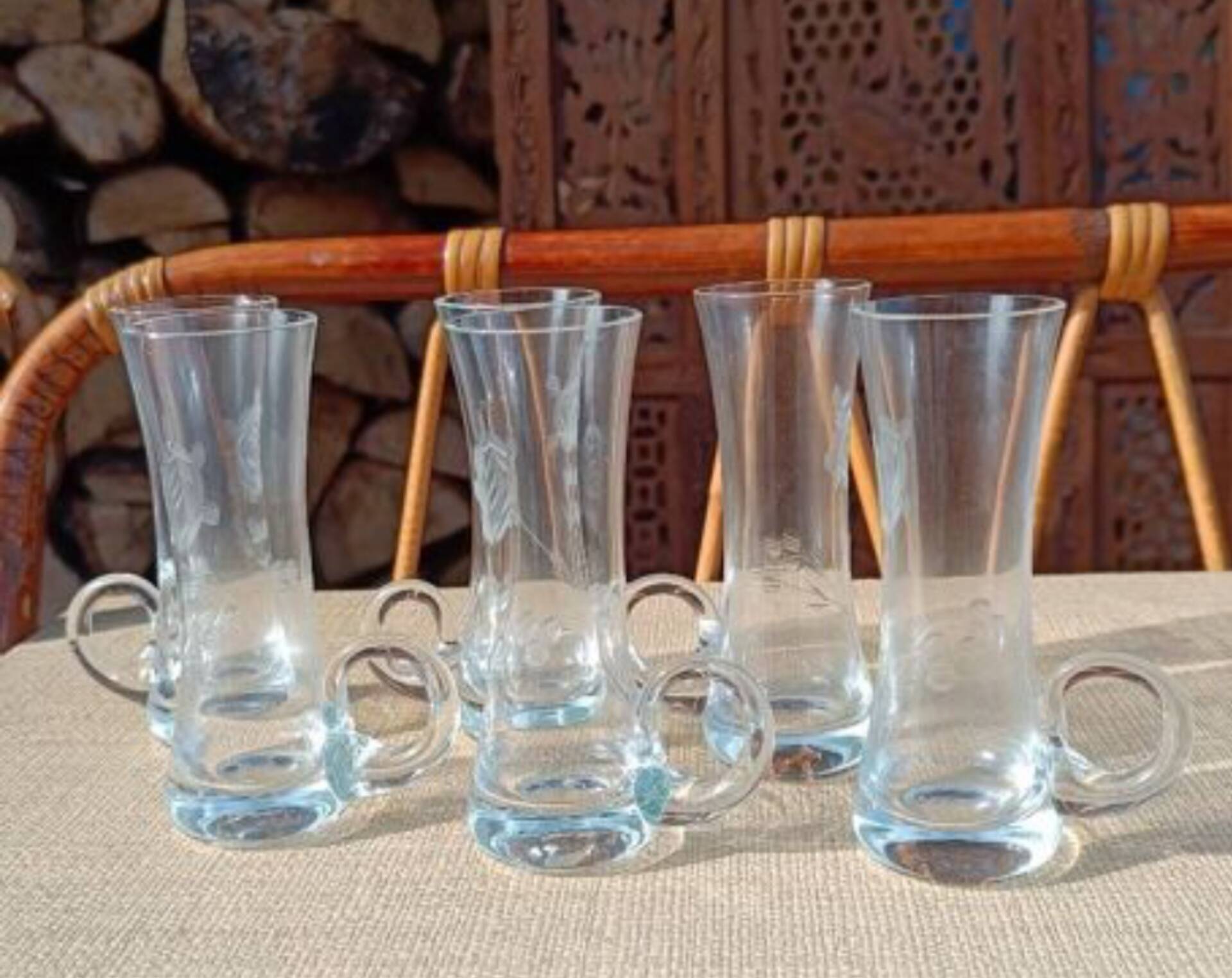 Engraved crystal glasses