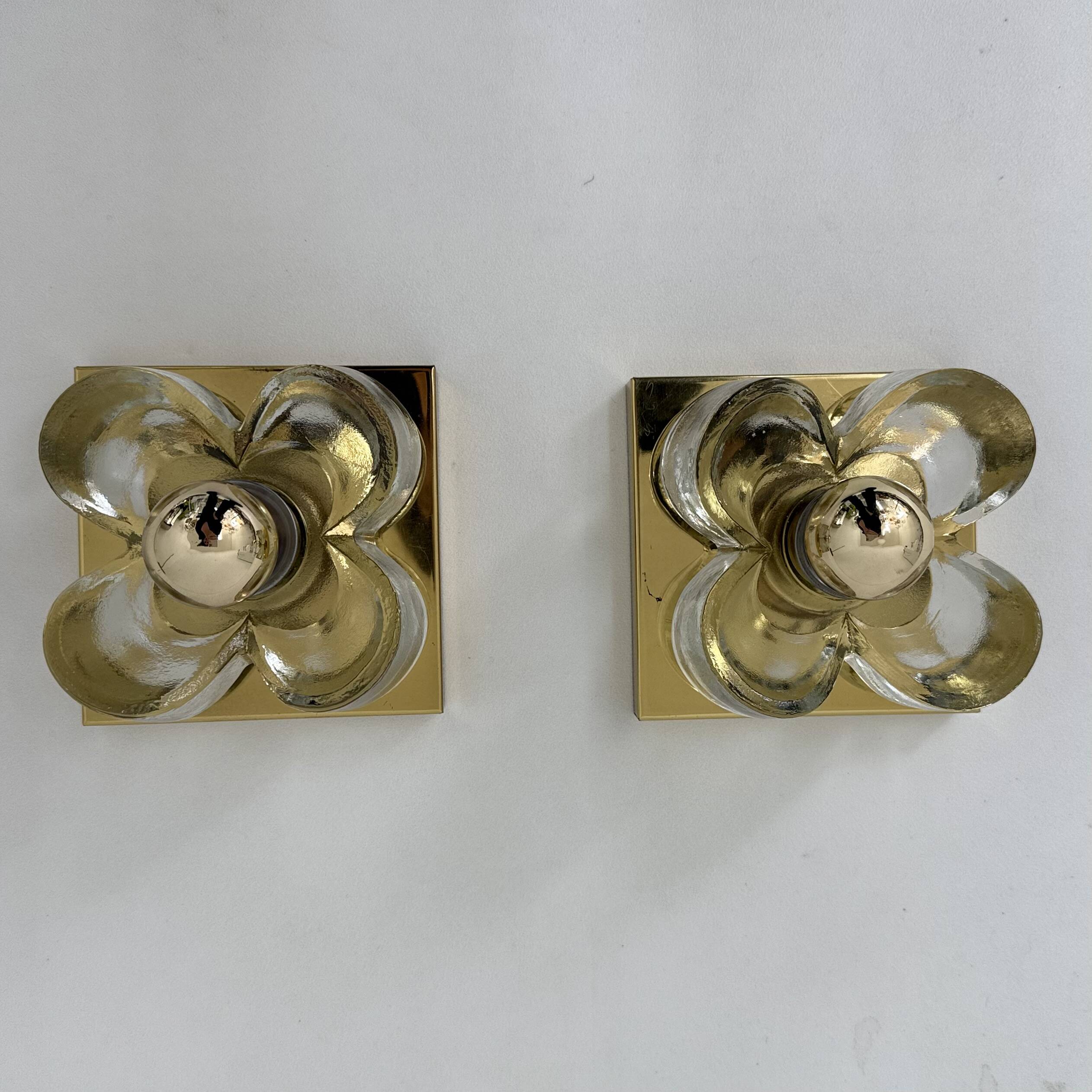 Paire d'appliques Sische Leuchten, années 1970