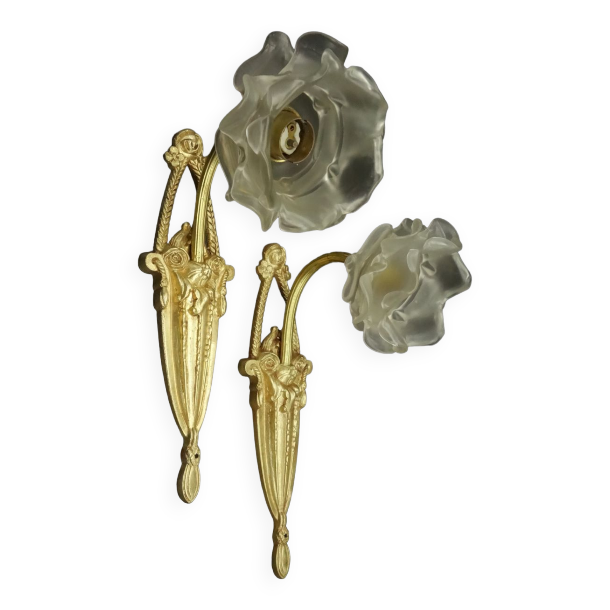 Pair of wall lamps period Art Deco style