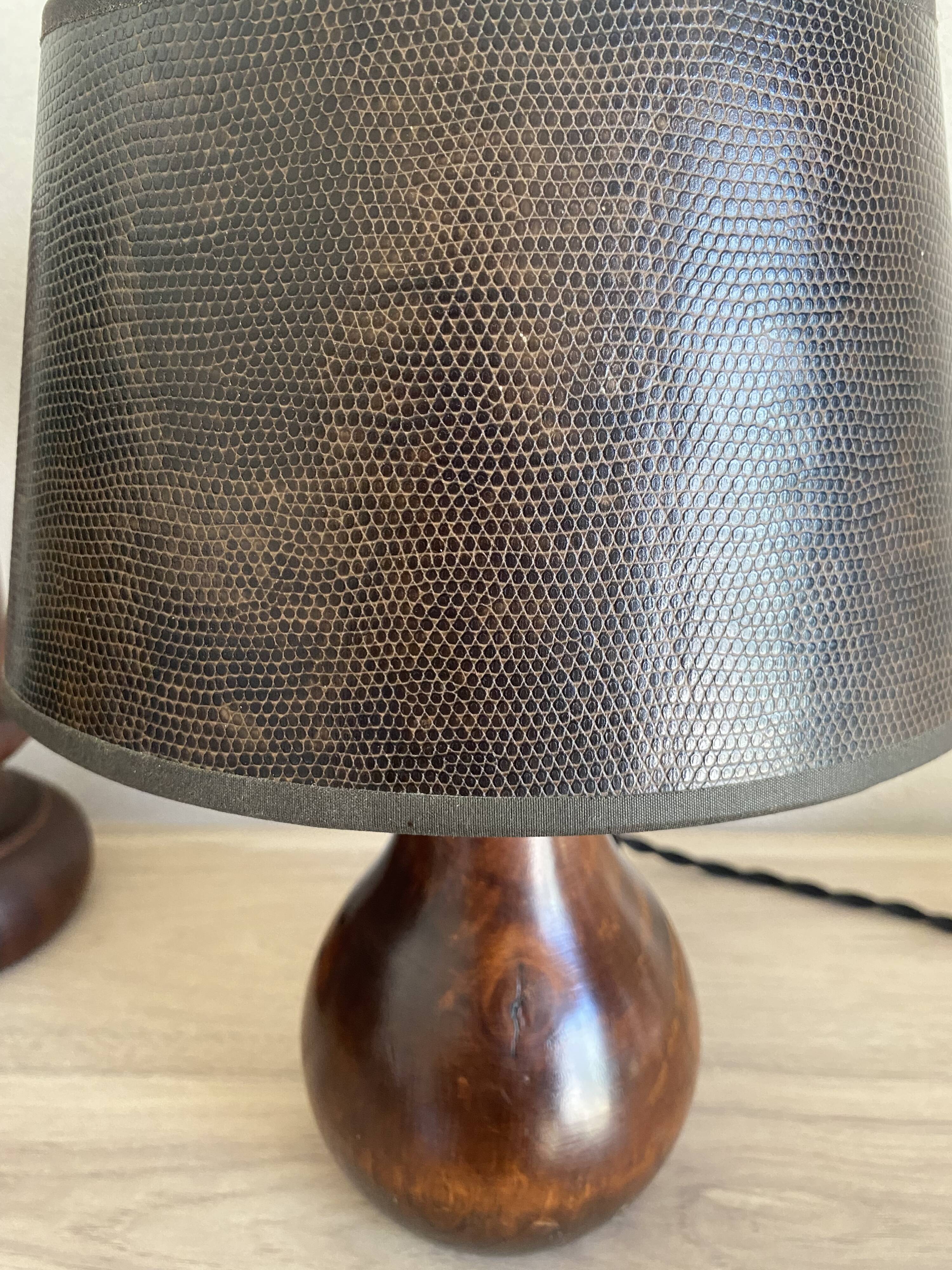 Wood lamp, fabric cable 2M, lampshade