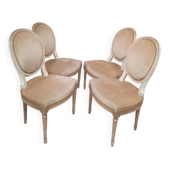 Set of 4 Louis XVI style chairs marked "Gouffe"
