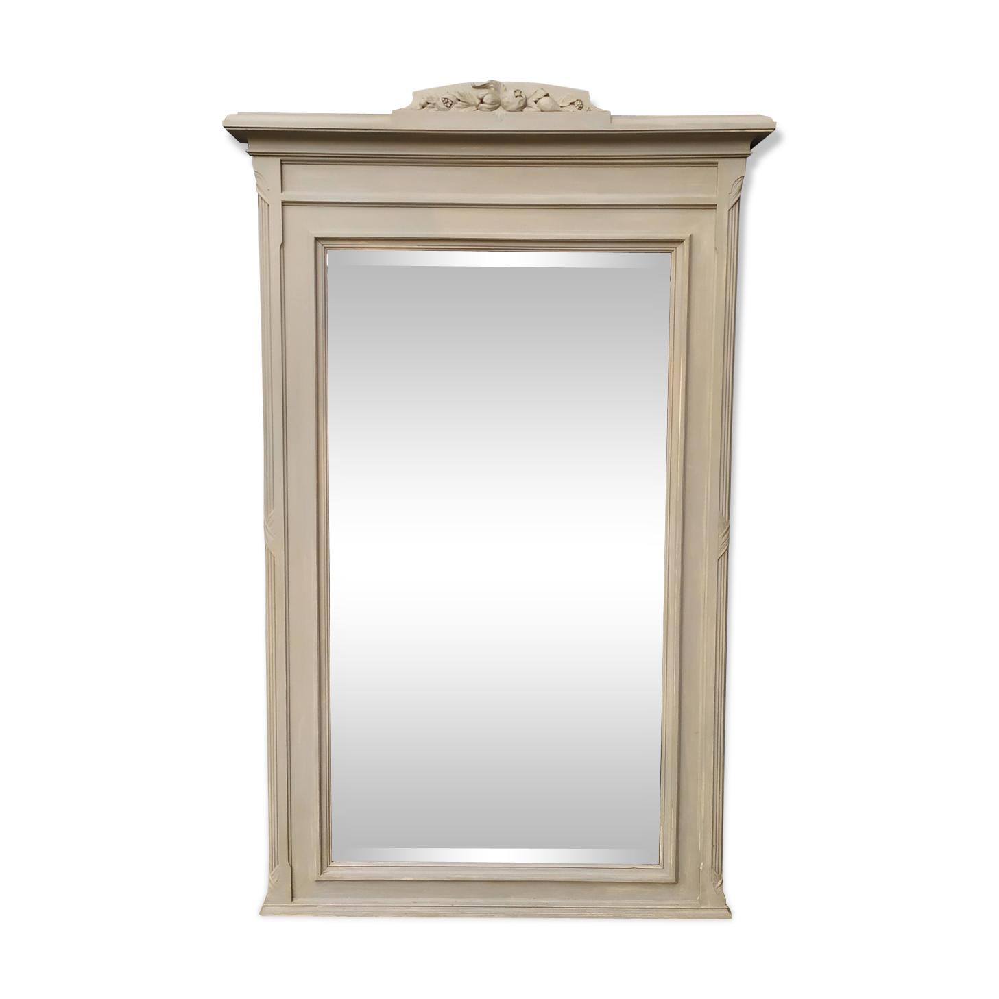 Old grey patinated mirror