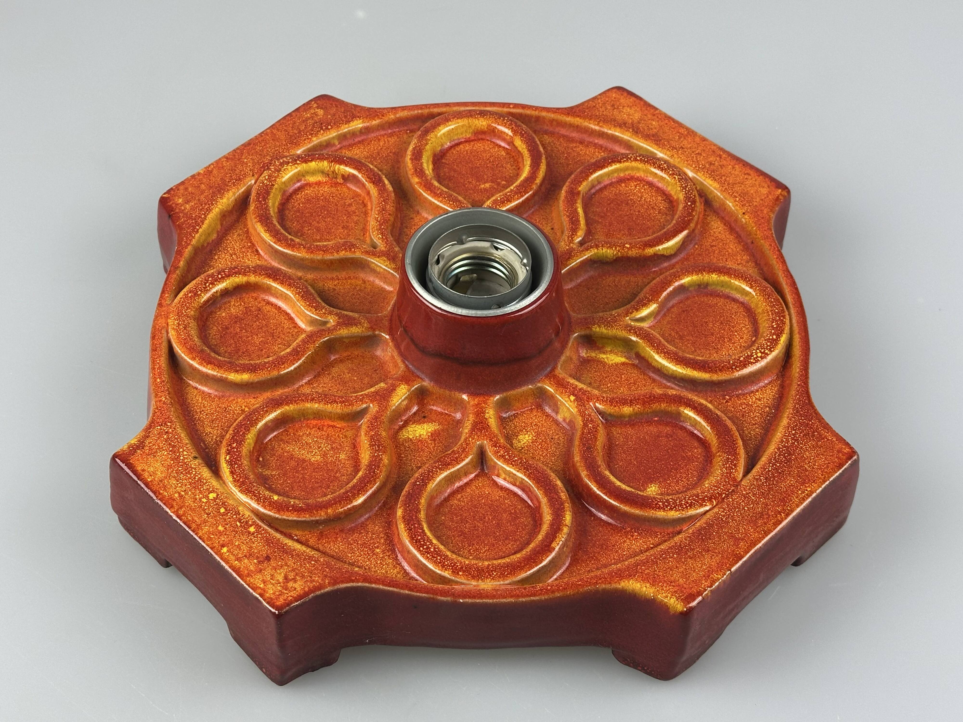 1960s/1970s Ceramic Wall Sconce, Mid-Century Space Age Design