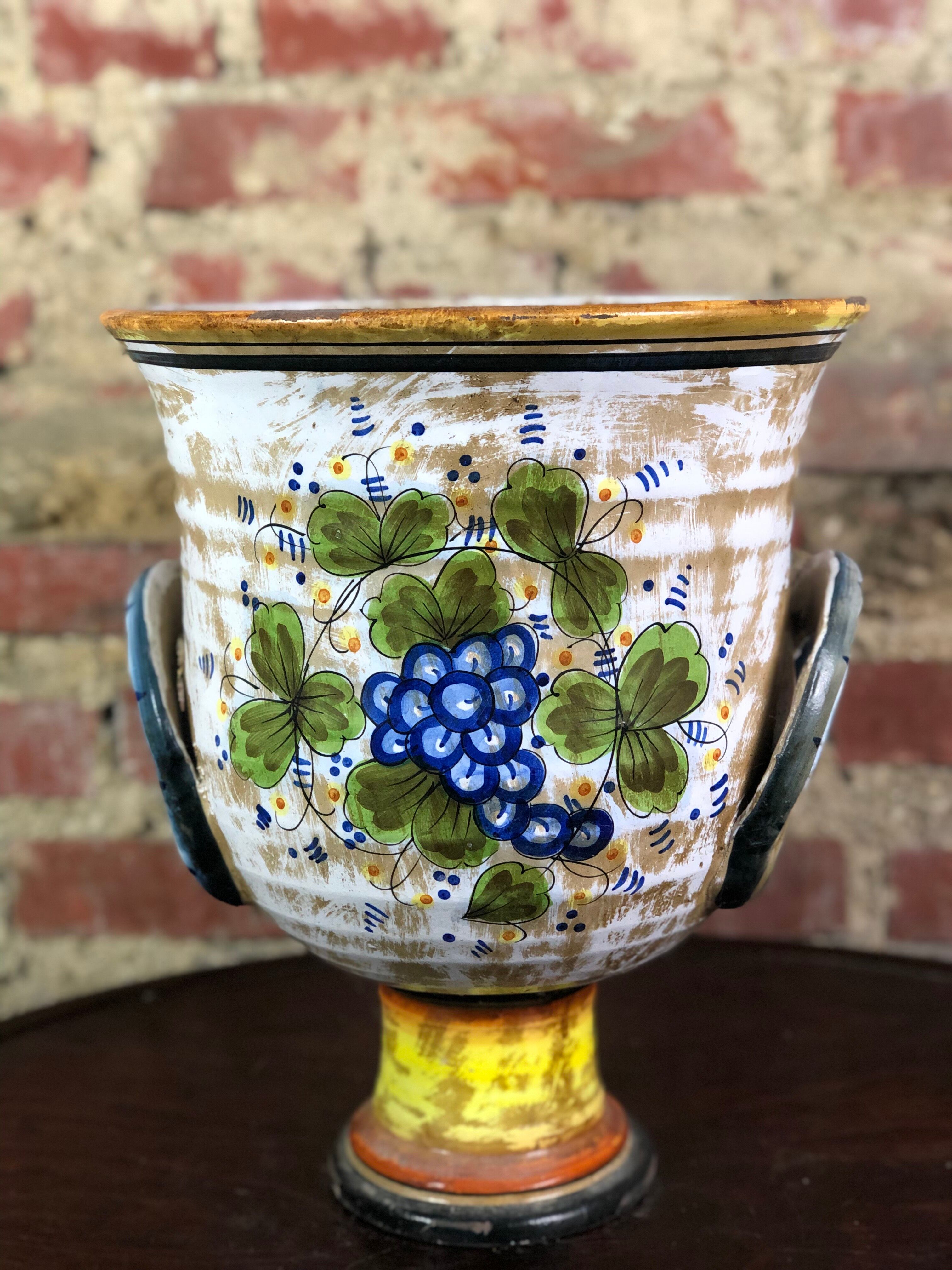 Vintage Medici style ceramic vase "Vino Dolce"