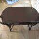 Vintage children's desk console bamboo rattan curved wood Thonet style 80s dark mahogany