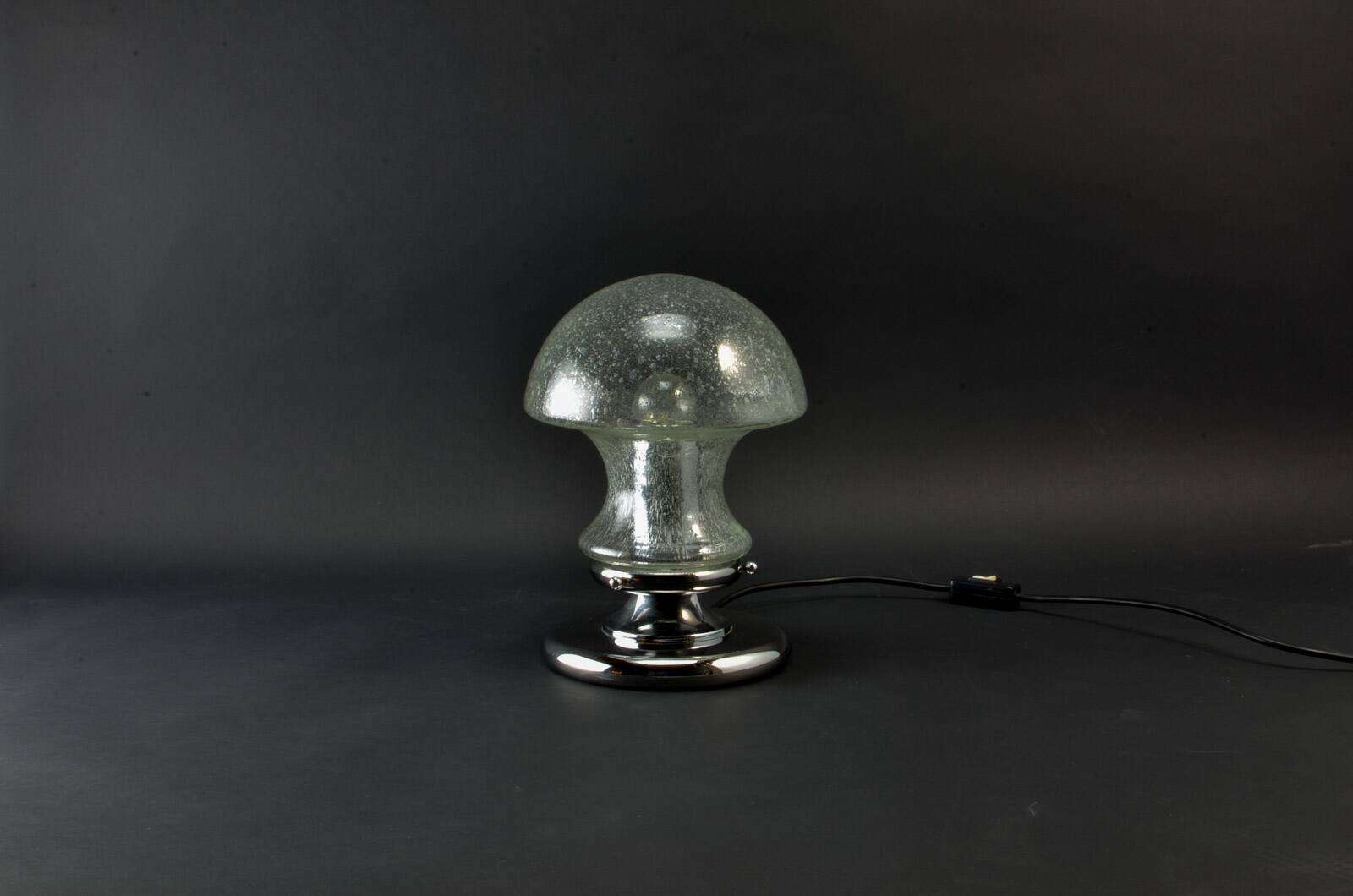 Mid-Century Chrome and Glass Mushroom Table Lamp by Baum Leuchten, 1970s