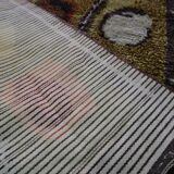 Scandinavian Hand-Knotted Woolen Rya Rug, Sweden, 1960s