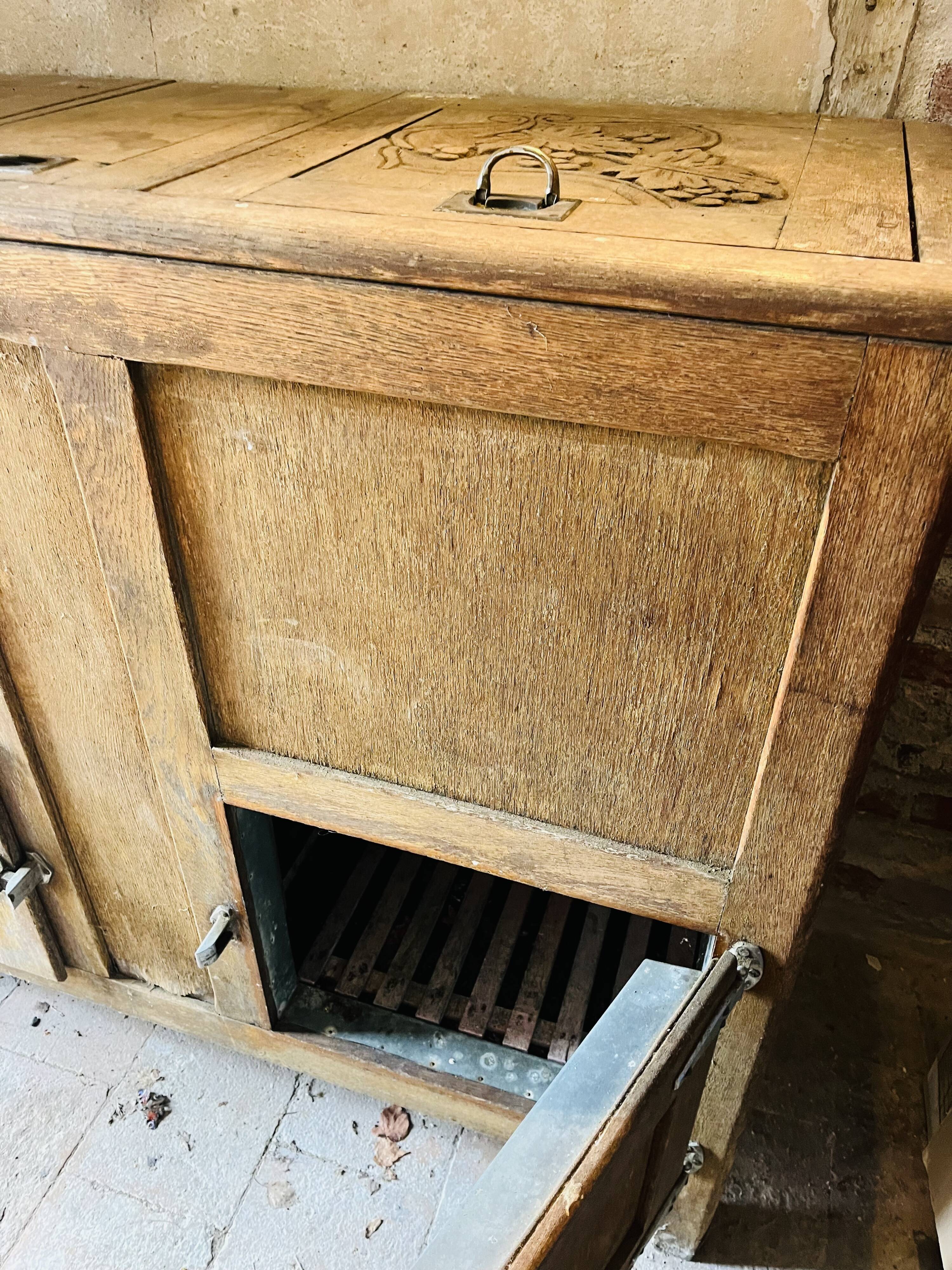 Old wooden refrigerator
