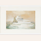 On the high seas, gouache on paper, 69 x 46cm